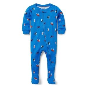 JANIE AND JACK • Blue/Multi Dog Print Sleeper Footie Pajamas